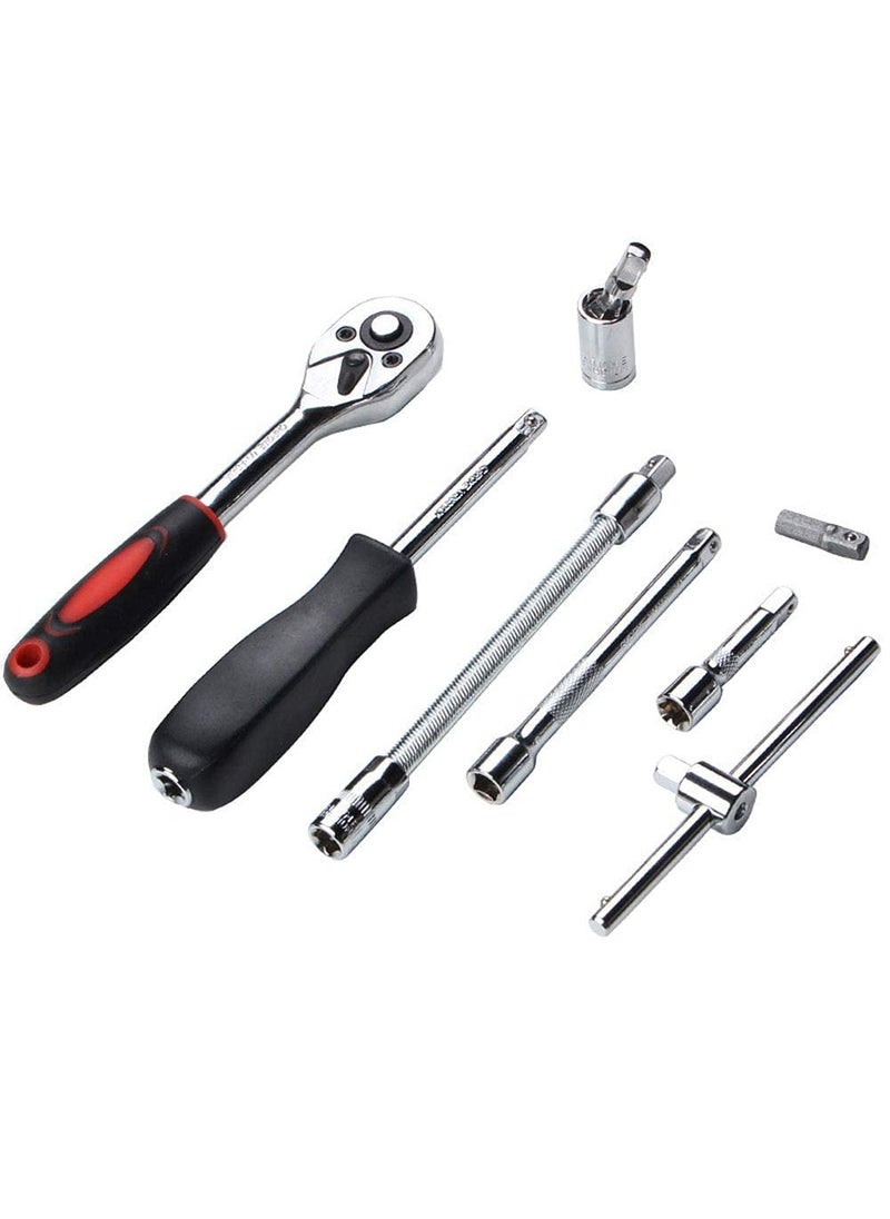 H&D PIPALIYA - HD PIPALIYA 46 in 1 Pcs Combination Wrench SetSocket CarBike Repairing Hand Tool Long Handle Kit 46pcs Combo Tools Repair Box for Spanner Force Kit Tools Set - Image 1