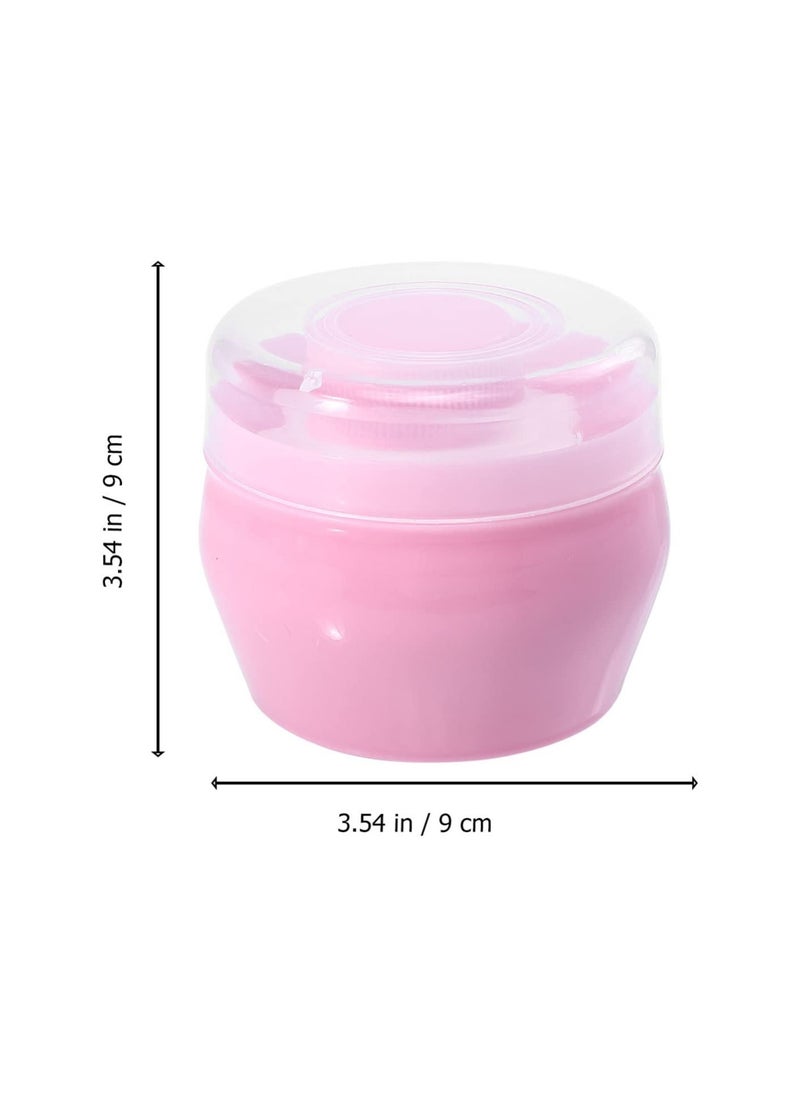 Generic - 2 Sets Baby Powder Puff Box Fluffy Body After- Bath Powder Case Baby Care Face Body Villus Powder Puff Container Makeup Cosmetic Talcum Powder Holder with Hand Holder-Pink - Image 1
