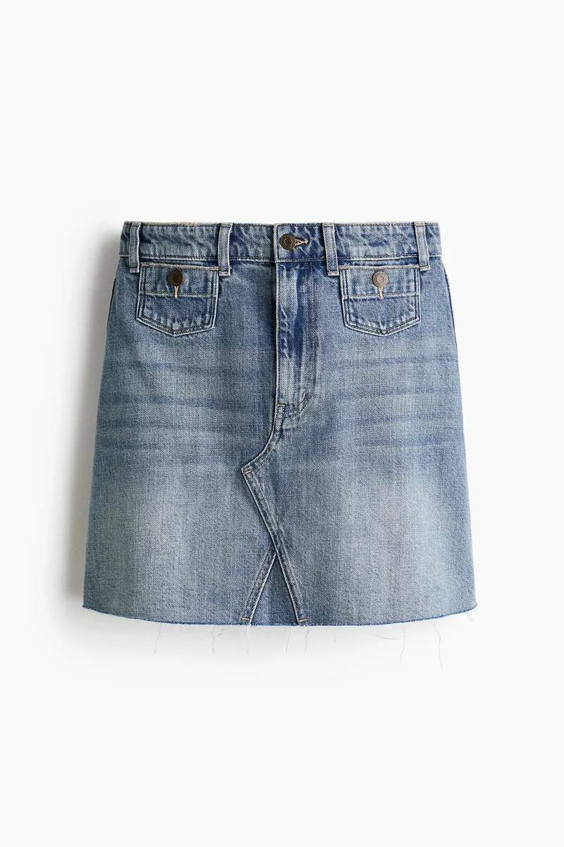 A-line denim skirt