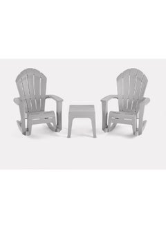 ADAMS Big Easy Westport Stacking Durable Adirondack Rocker Chair Grey 41.5 x 32 x 38.8 Inch 8071512  - Image 2