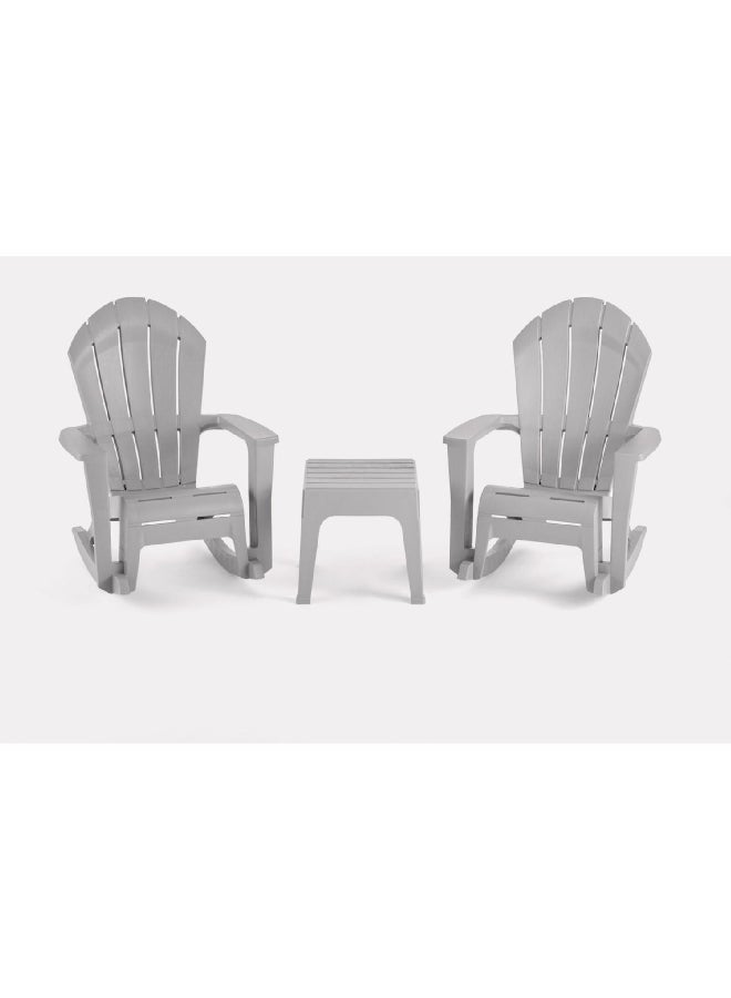 ADAMS Big Easy Westport Stacking Durable Adirondack Rocker Chair Grey 41.5 x 32 x 38.8 Inch 8071512 - Image 2