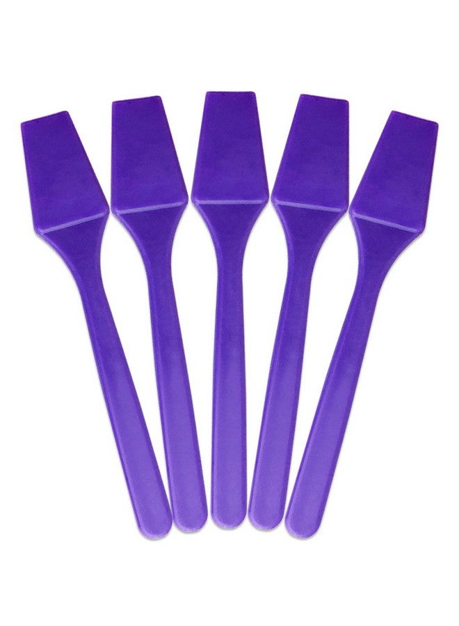 Pana 100Pcs Brand Cosmetic Make Up Disposable Plastic 2.5 Spatulas Skin Care Facial Cream Mask Spatula (100 Pieces In A Container) (Purple) - Image 3