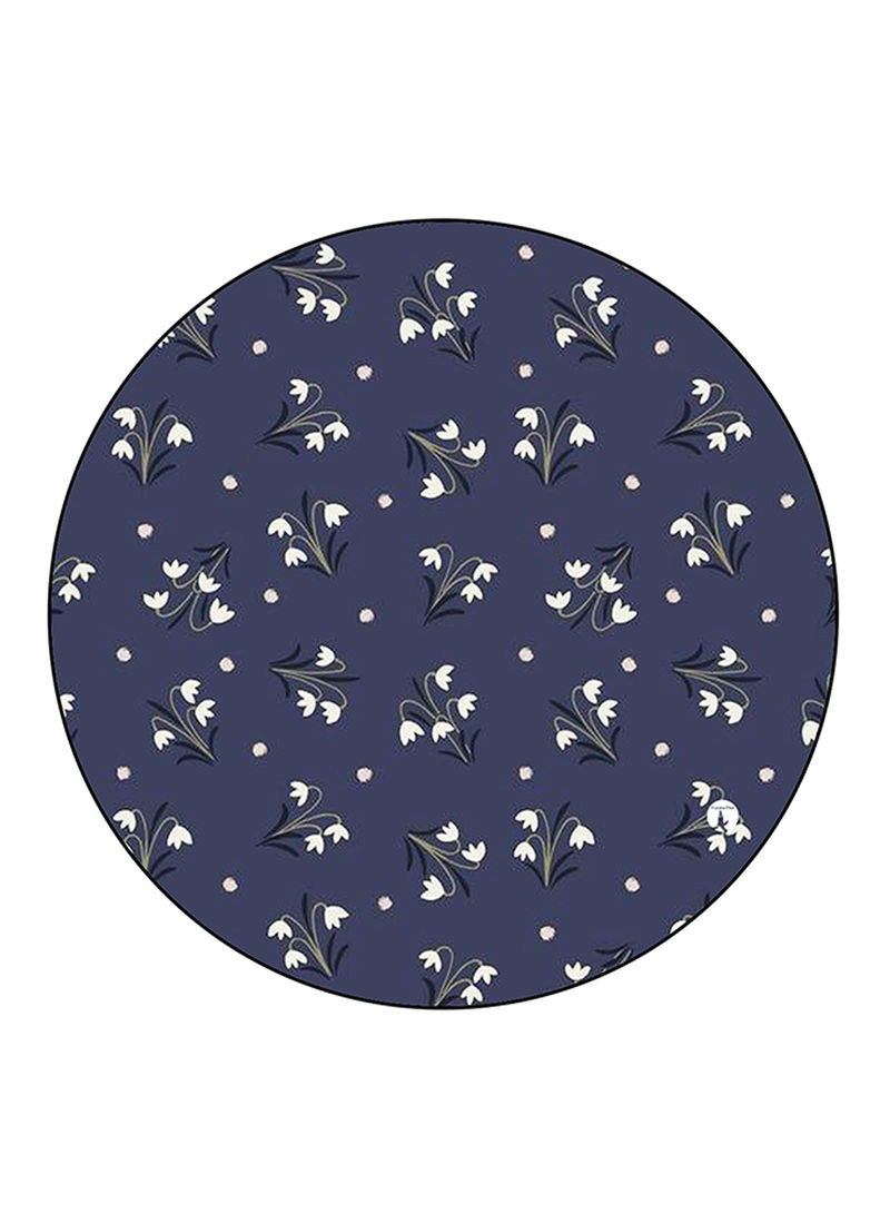 RKN Flowers Printed Mouse Pad  Round  Multicolour