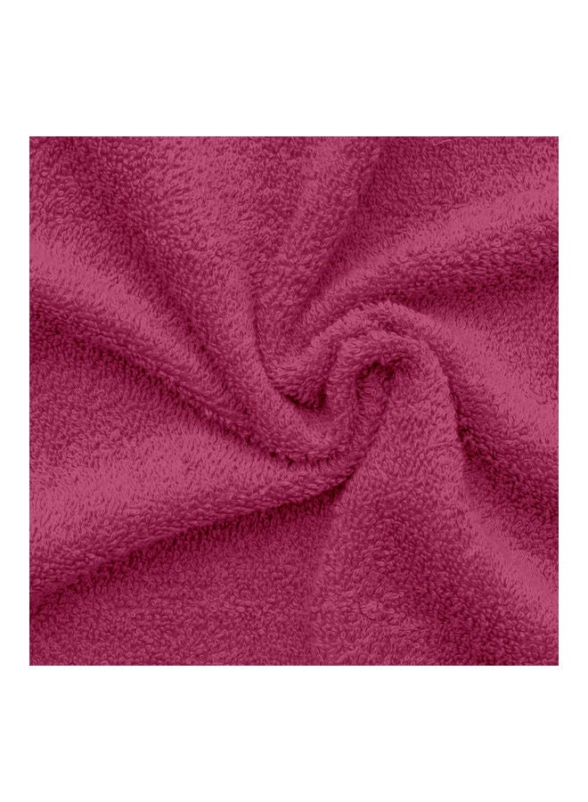 4-Piece Fast Absorbent Bath Towel Set Fuschia Pink 70 x 140cm - Image 4