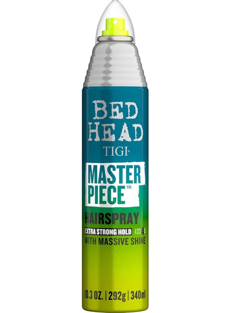 BED HEAD Frizz Control Hairspray - Extra Hold Masterpiece Hair Care Spray for Incredibly Shiny and Glossy Hair - 340ml - Image 1