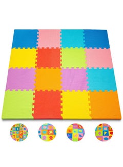 ToyVelt ToyVelt Foam Puzzle Floor Mat for Kids â€“ 12x12 16 Tiles ...