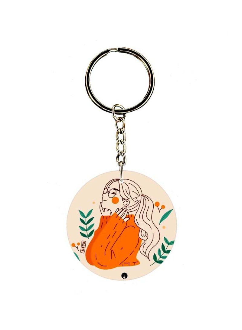 RKN Girl Printed Double Sided Keychain