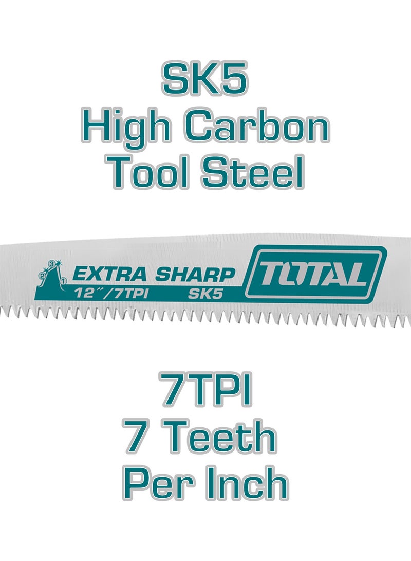 توتال منشار تقليم من توتال مقاس 12 بوصة، مصنوع من فولاذ عالي الكربون SK5، عدد الأسنان 7 لكل بوصة (TPI) بحواف ثلاثية، معالج حرارياً، مزود بغلاف من مادة PP، موديل THPS3008 - Image 3
