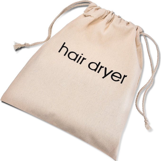 HAIR DRYER BAGS DRAWSTRING BAG CONTAINER HAIRDRYER BAG 118 BY 138 INCH COTTON BEIGE