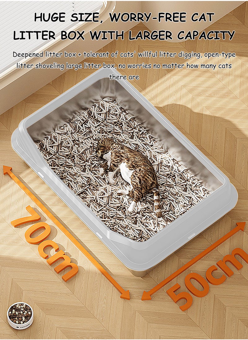 Kidle Stainless Steel Cat Litter Box Metal Cat Litter Box Extra Large Metal Litter Pan with Smooth Corners for Cat  - Image 3