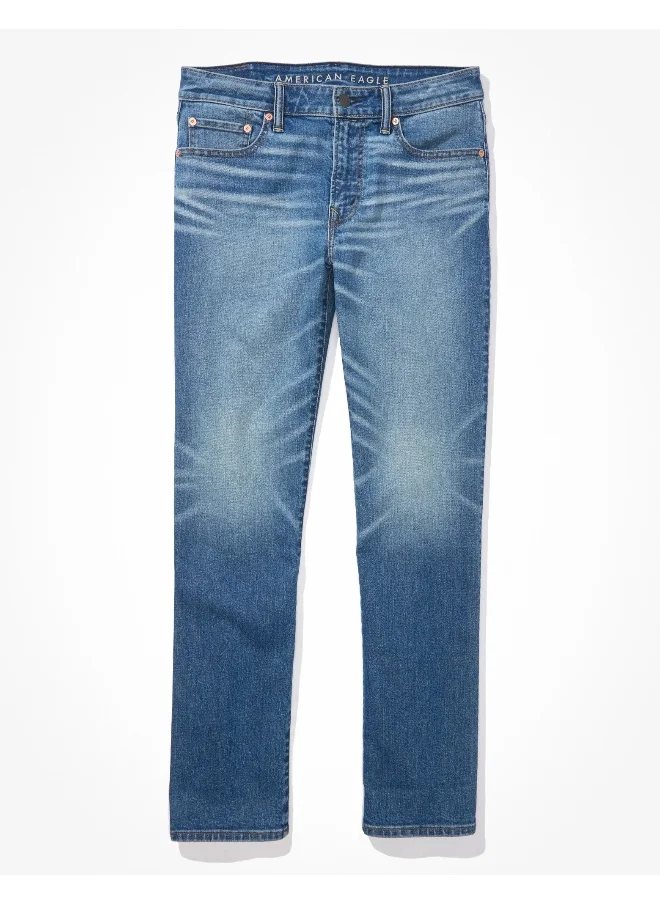 American Eagle Airflex+Light Wash Straight Fit Jeans