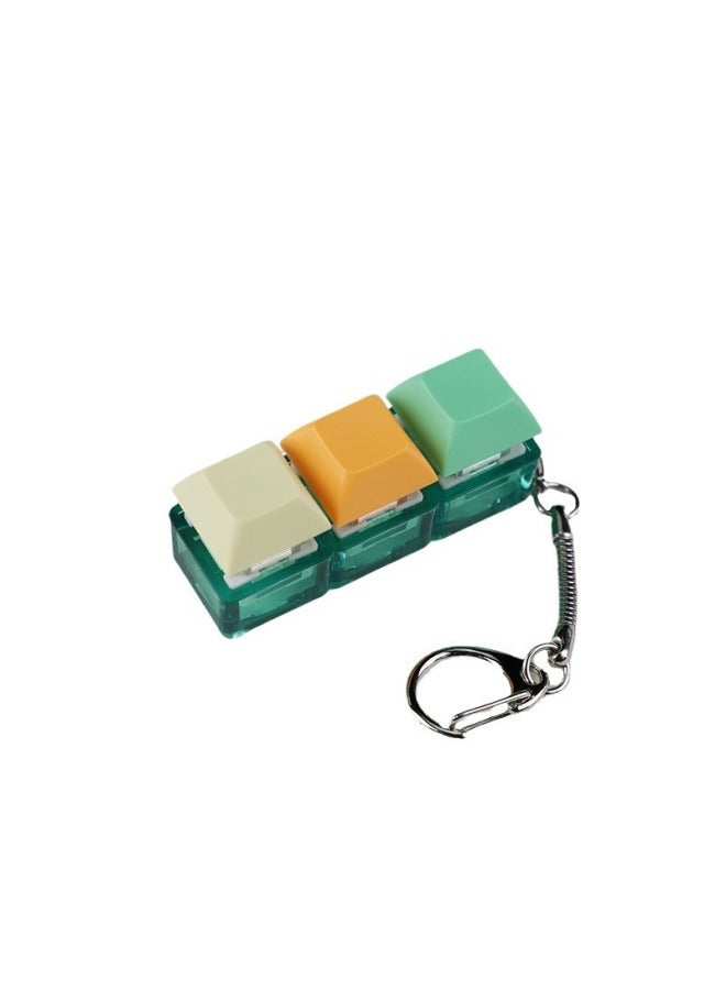 Press Transparent Candy Color 2 Holes 3 Holes 4 Holes Can Be Freely Matched With High Special Black Black Tea Green Axis Keyboard Shaft Experience Device-Color:3 Hole Green Transparent Blue Shaft Without Lamp  - Image 1