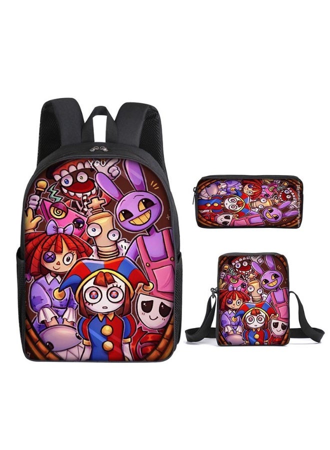 3 Pcs Cartoon the Amazing Digital Circus Backpack Set - Image 1