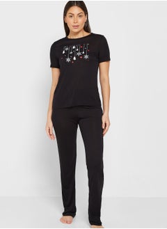 Graphic Print Pyjama Set