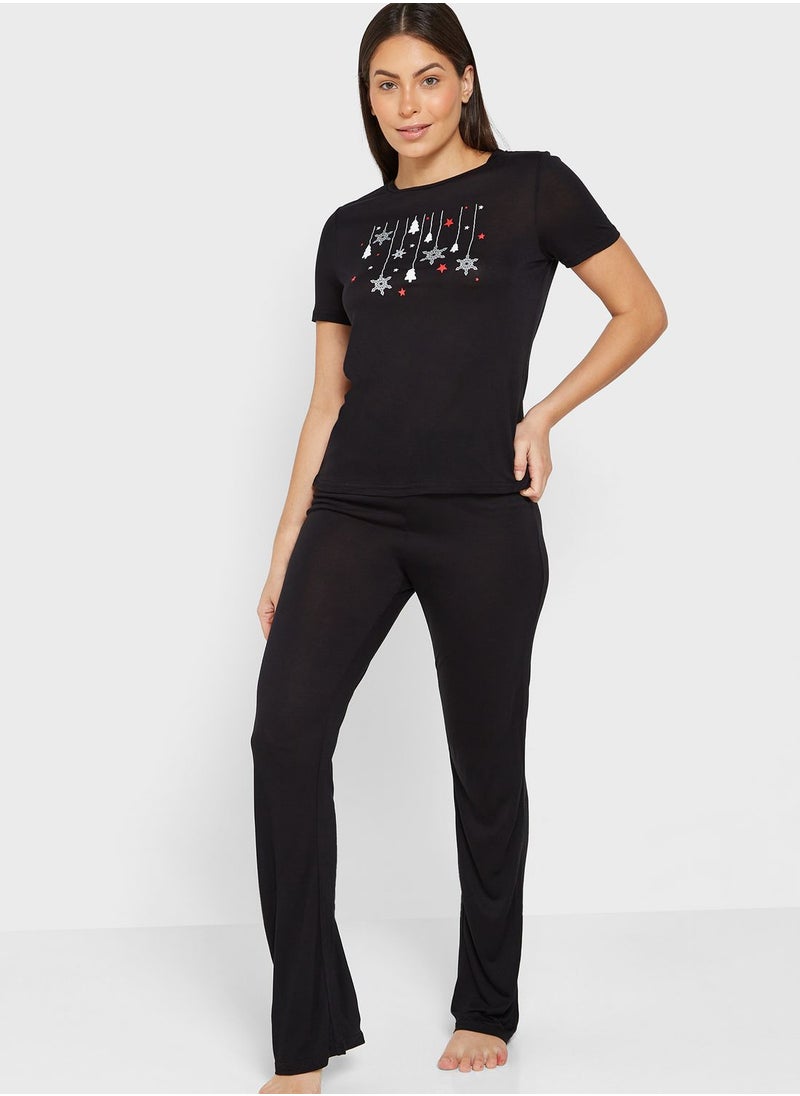 VERO MODA - Graphic Print Pyjama Set - Image 1