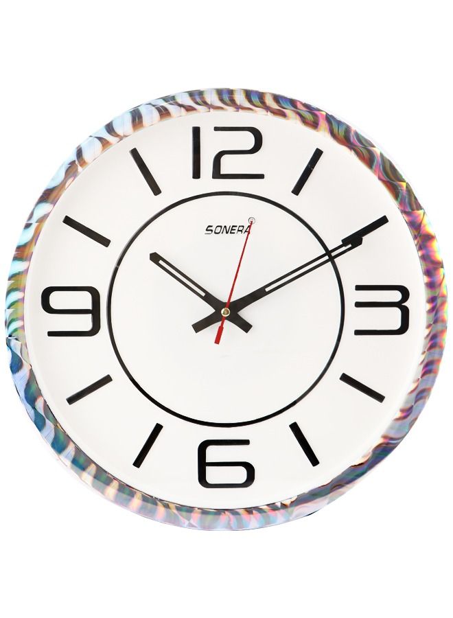 سونيرا ساعة حائط سونيرا -0141-اناوج -كوارتز -  دائري فضي مموج اللون - Image 1