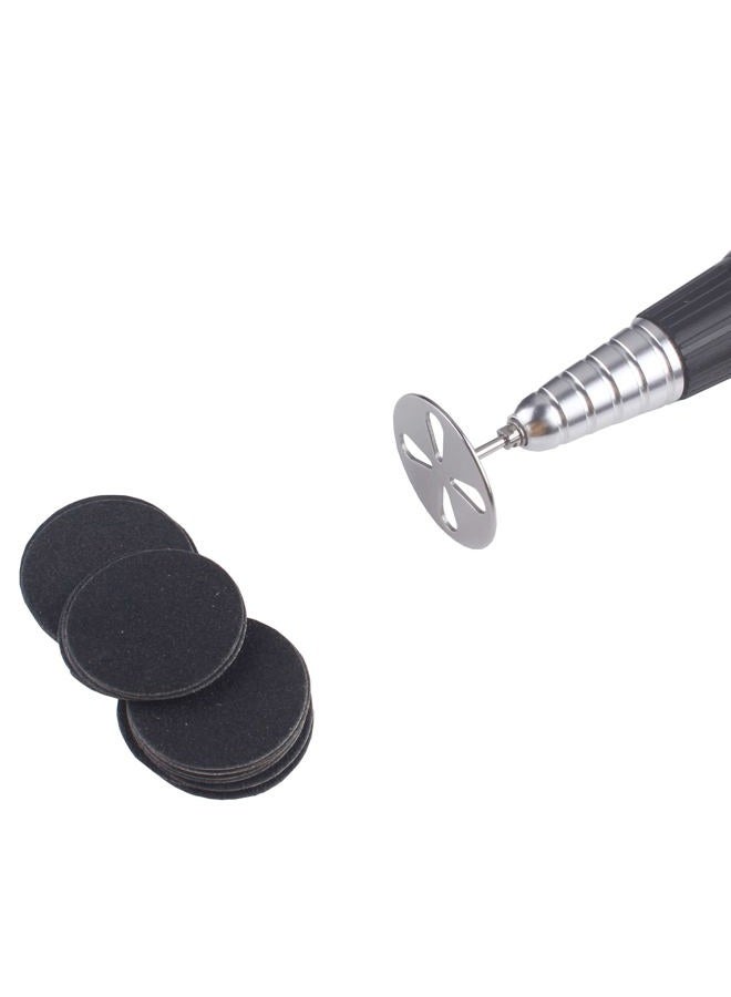 MZCMSL 100pcs Sandpaper Disc and 1pcs Metal Drill Bit, 3/32 Shank Pedicure Sanding Disc Bit for Dead Skin Callus Electric Foot File #150 Grit (Medium,35mm) - Image 3