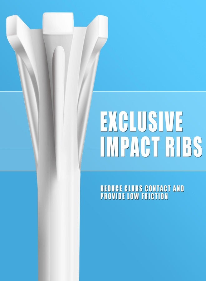 CHAMPKEY Professional 170 Pack 5-Prong Plastic Golf Tees 3 Sizes Assorted Pack - 100 Pcs 3-1/4" with 40 Pcs 2-3/4" and 30Pcs 1-1/2" Golf Tees Plastic (White) - Image 3