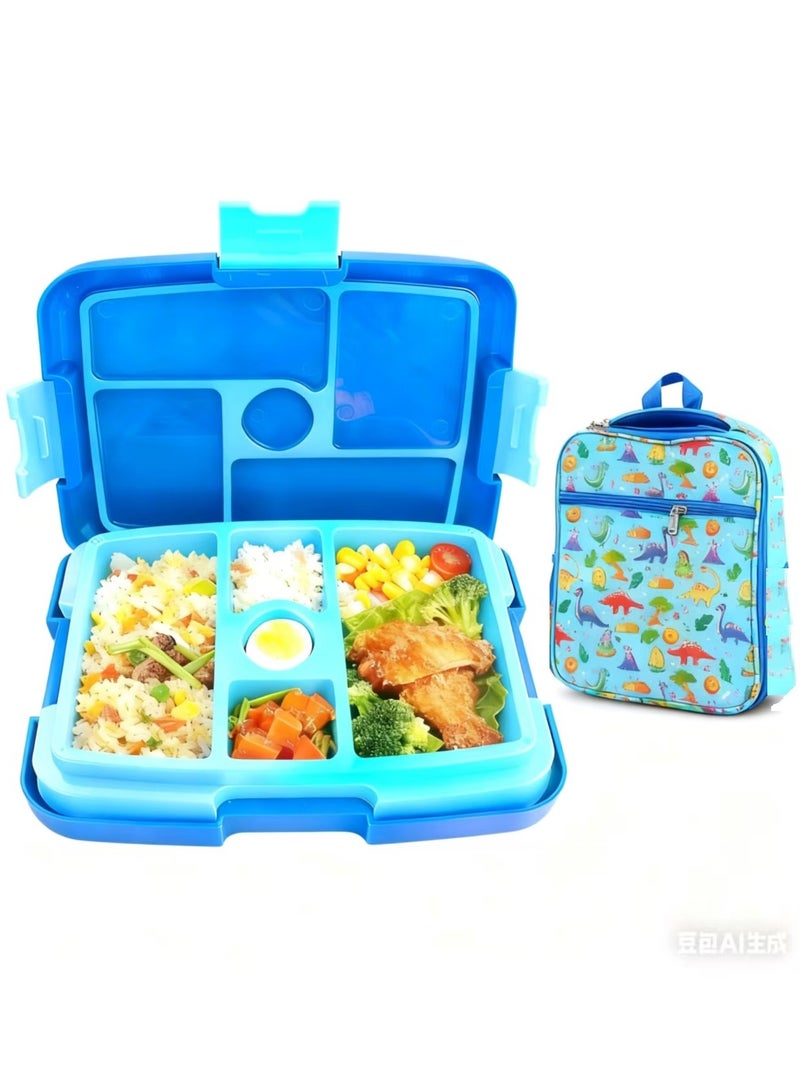 Bento Lunch Box for Kids ,Lunch Box with Insulated Lunch Bag, Lunch Box  with Compartments, Leak-Proof Bento Box kids, Lunch Box kids for Girls & Boys, Lunch Box, Perfect for School, Nursery & Trips(1pcs lunch box and 1pcs Insulated Lunch Bag） - Image 1