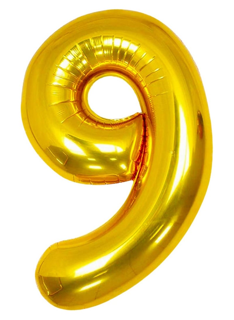 KATCHON Gold Number 9 Foil Balloon for 9th Birthday Decoration - Image 1