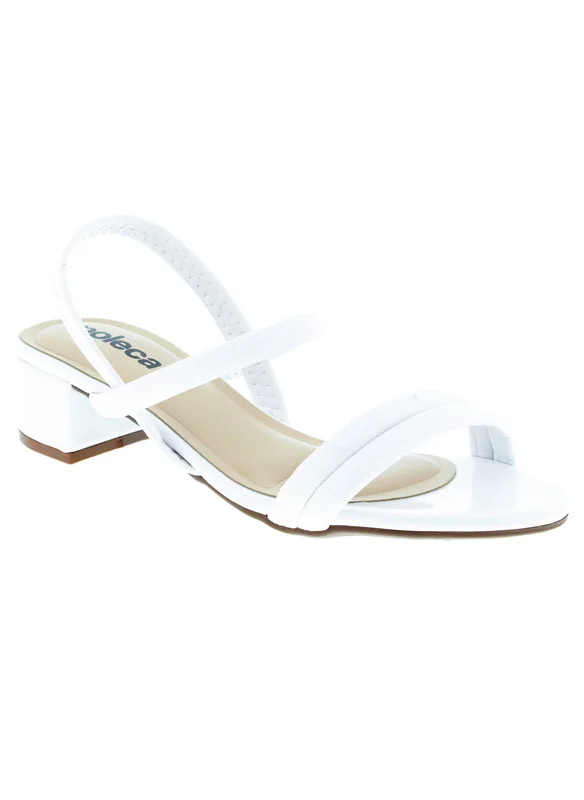 موليكا Moleca Ladies Sandals With Back Strap White | Made In Brazil