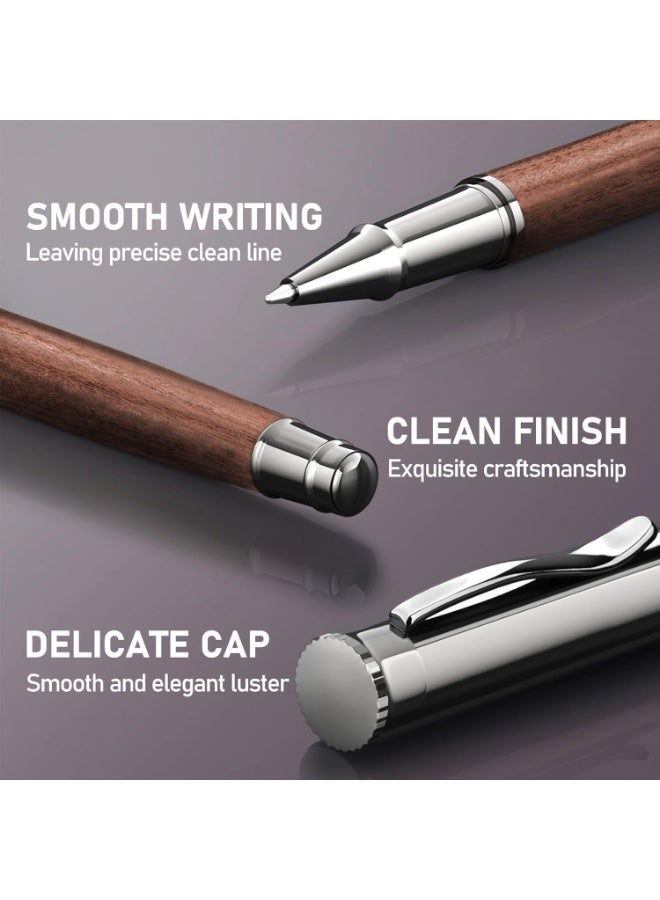 Wood Rollerball Pen Set with 2 Extra Refills, Luxury Wooden Writing Pen for Men, Professional Executive Gift, Smooth Fine Point Pen for Journaling and Office - Image 3