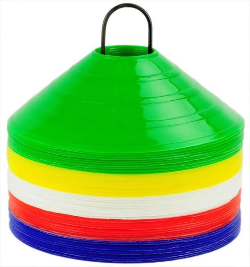 Plastic Cones Marker Mini Space Markers Discs for Football, Soccer, Baseball, Agility, Field Sports, Kids Footwork Training, Practice Drills etc (Pack of 30)