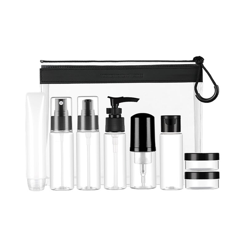1 Set of 50ml Press Pump Bottle Subpackaging Bottle Travel Dispenser Container Portable Lotion Bottle (Black) - Image 1