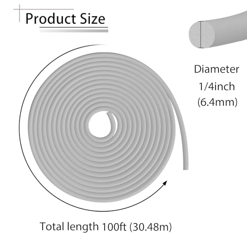 TYESMER Backer Rod 1/4 Inch, 100' EPDM Rubber Caulk Saver Weather Stripping Backer Rod Foam Strip Rope Seal for Concrete Joints, Wall Cracks, Driveway and Joint Fillers(Gray, 100') - Image 2