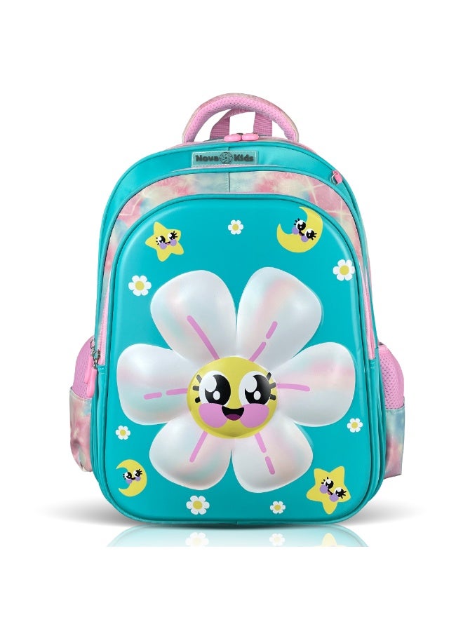 Nova kids حقيبة مدرسية ثلاثية الأبعاد للأطفال - دايزي جرين، 16.5" - Image 1