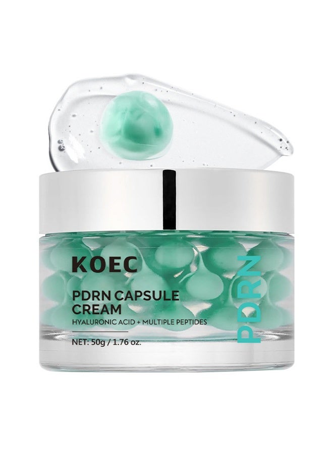 ك أو إي سي كريم كبسولات PDRN، مرطب للوجه مرطب يحتوي على 100,000 جزء في المليون PDRN، حمض الهيالورونيك، 9 ببتيدات، كريم مغذي لشد وتعبئة البشرة، العناية بالبشرة الكورية 50 جم - Image 1