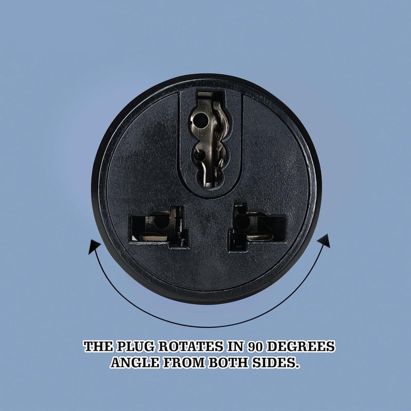 MX محول مقبس عالمي 3 دبابيس 5 أمبير إلى 5 أمبير 240 فولت محول سفر 3 دبابيس 2 دبابيس دائري قابل للدوران حتى 180° عبوة من 3 - Image 3