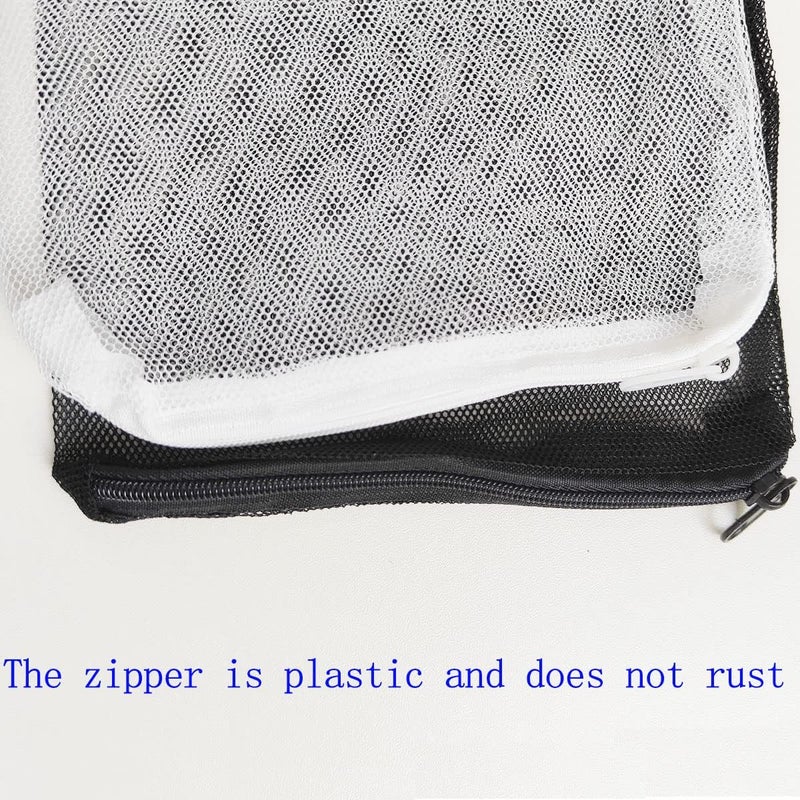 ZYYC 5 Pcs Tanks Filter Media Bags, Aquarium Media Bag, Aquarium Filter Bags, Fish Tank Media Mesh Filter Bags, with Zipper Reusable Aquarium Filter Media Bags.for Activated Carbon, Ceramic Rings, etc - Image 5