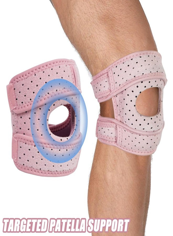 Luwint Patellar Tendon Support Strap with Gel Pad, Women & Teens Adjustable Knee Brace for Knee Pain Relief, Arthritis, Sports (Pink) - Image 2