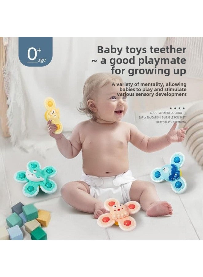 Windmill Toy Baby Cartoon Sucker Turnaround Music Baby Seat Car Dining Chair Rattle Top-Color:Three-petal Big-eyed Fish - Image 3