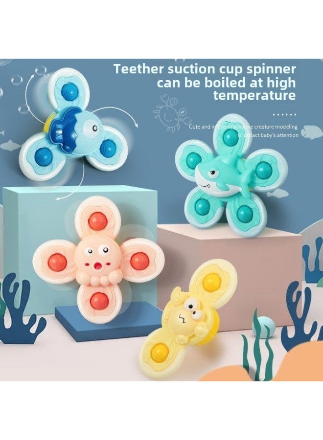 Windmill Toy Baby Cartoon Sucker Turnaround Music Baby Seat Car Dining Chair Rattle Top-Color:Three-petal Big-eyed Fish - Image 2