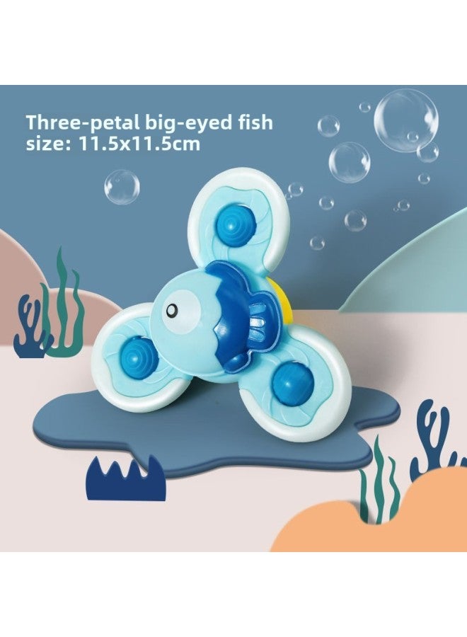 Windmill Toy Baby Cartoon Sucker Turnaround Music Baby Seat Car Dining Chair Rattle Top-Color:Three-petal Big-eyed Fish - Image 1