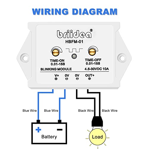 Briidea 10 Amp Blinking Flasher Module DC 4.5-30V Suitable for Various Warning Lamp, Waterproof - Image 4