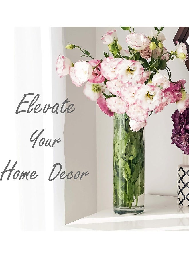 CYS Excel Clear Glass Cylinder Vase H12 D4  Multiple Size Choices Glass Flower Vase Centerpieces  Hurricane Floating Candle Holder - Image 5