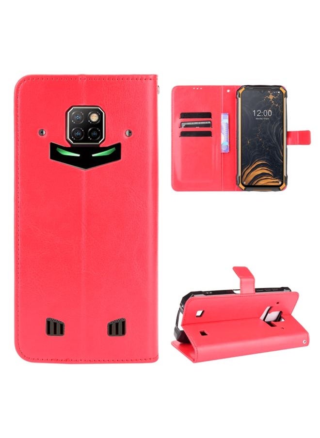 Generic Case Cover For Doogee S88 Plus / S88 Pro Crazy Horse Texture Horizontal Flip Leather Case with Holder & Card Slots & Lanyard Red 