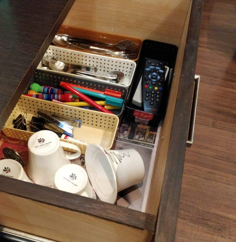 CSM® Plastic Multipurpose Desk Organizer Tray Office Drawer Dividers Storage Bins for Kitchen, Bathroom, Office, Makeup, Bedroom Dresser, Multicolor (Dimensions = 23.2 cm x 8.5 cm x 5 cm) Pack of 6 - Image 5