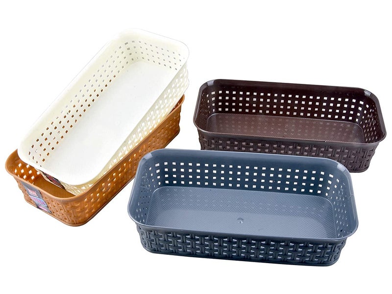 CSM® Plastic Multipurpose Desk Organizer Tray Office Drawer Dividers Storage Bins for Kitchen, Bathroom, Office, Makeup, Bedroom Dresser, Multicolor (Dimensions = 23.2 cm x 8.5 cm x 5 cm) Pack of 6 - Image 2