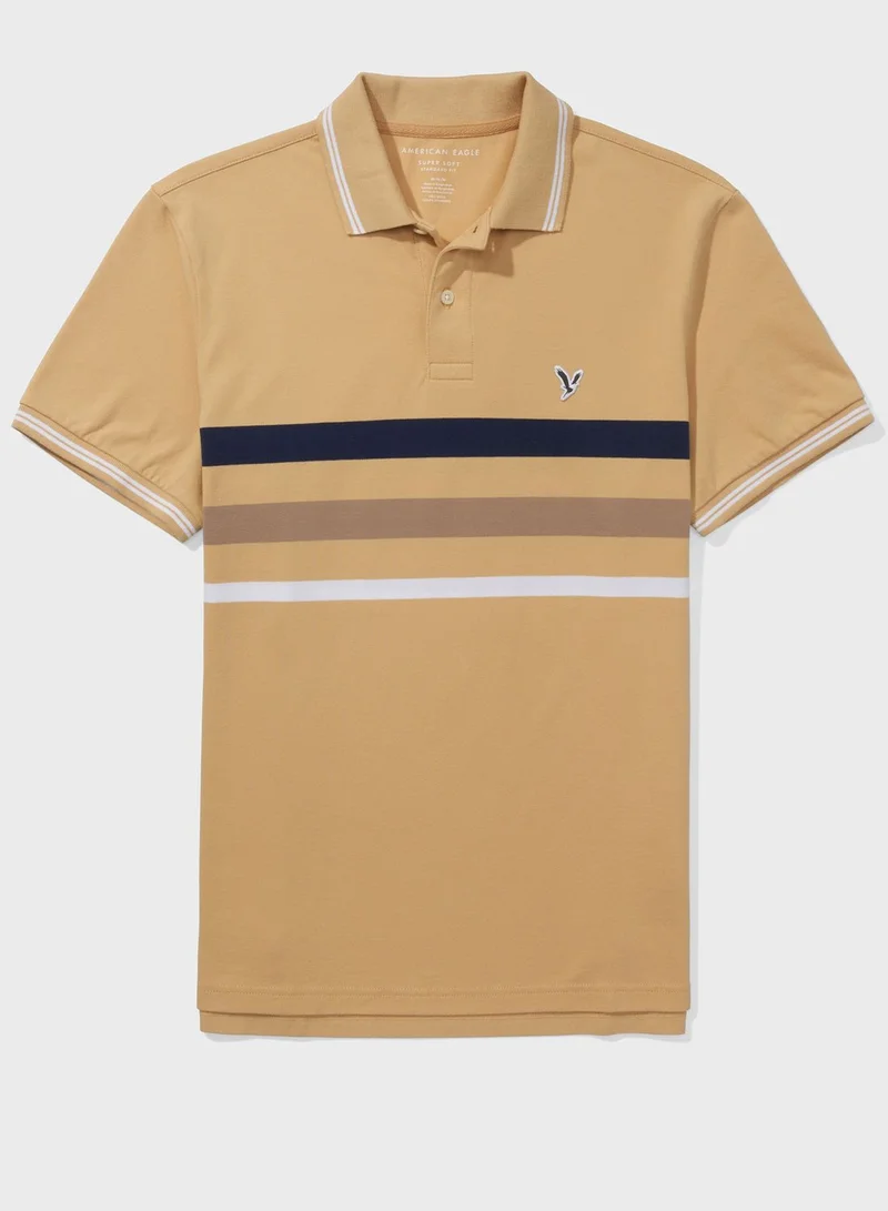 American Eagle Striped Polo