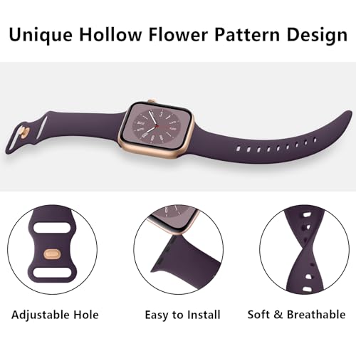 Tobfit Watch Strap Compatible with Apple Watch Series 8 7 6 5 4 3 2 1 SE 38 mm 42mm 40mm 44mm(Watch Not Included), Smartwatch band for Men Women, Strap for iWatch 8 7 6 5 4 3 2 1 (38mm, Dark Cherry) - Image 4