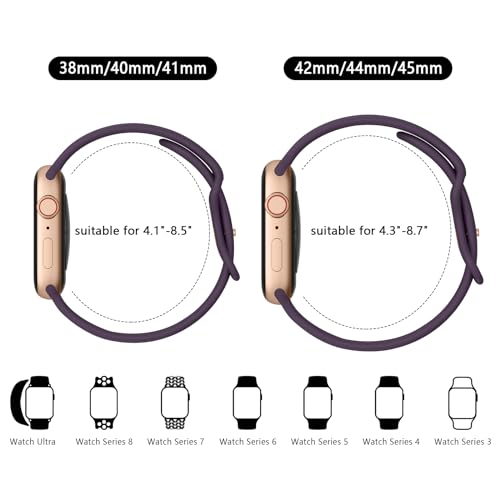 Tobfit Watch Strap Compatible with Apple Watch Series 8 7 6 5 4 3 2 1 SE 38 mm 42mm 40mm 44mm(Watch Not Included), Smartwatch band for Men Women, Strap for iWatch 8 7 6 5 4 3 2 1 (38mm, Dark Cherry) - Image 5