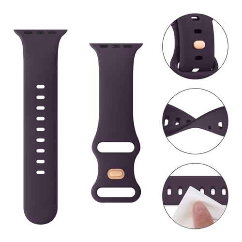 Tobfit Watch Strap Compatible with Apple Watch Series 8 7 6 5 4 3 2 1 SE 38 mm 42mm 40mm 44mm(Watch Not Included), Smartwatch band for Men Women, Strap for iWatch 8 7 6 5 4 3 2 1 (38mm, Dark Cherry) - Image 3