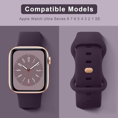 Tobfit Watch Strap Compatible with Apple Watch Series 8 7 6 5 4 3 2 1 SE 38 mm 42mm 40mm 44mm(Watch Not Included), Smartwatch band for Men Women, Strap for iWatch 8 7 6 5 4 3 2 1 (38mm, Dark Cherry) - Image 2