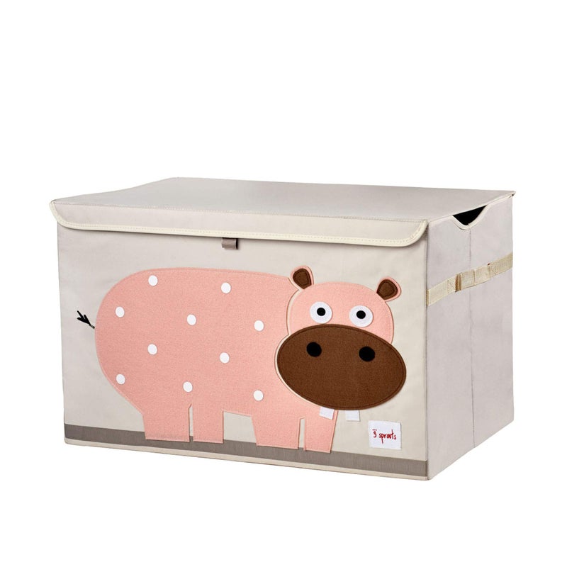 3 sprouts 3 Sprouts Large Toy Chest for Kids with Lid and Handles Collapsible Toy Storage BinTrunkBoxBasket Organizer for Boys Girls Playroom Nursery Hippo
