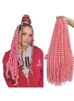 Pink Passion Twist Hair 24 Inch 2 Packs Water Wave Crochet Hair Briads Braiding Hair Synthetic Crochet Hair For Black Women24in 2pack pink