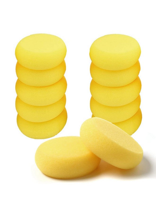 WAFJAMF 12 Pcs Round Painting Sponge Wafjamf 2.96Inch Yellow Craft Sponges Clay Sponge For Face Painting Art Crafts  - Image 1